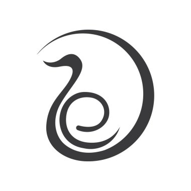 Kuğu Simgesi Şablon Vektörü İllüstrasyonu