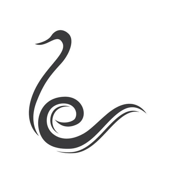 Swan Icon Template Vector Ilustração —  Vetores de Stock