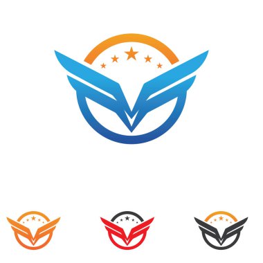 Kanat Falcon kuş logo şablonu vektörü