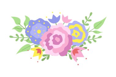 Görüntü vektörü EPS, iç mekan veya kapak, tekstil, arkaplan, ambalaj, desen ya da dekorasyon için soyut modern sanat çiçekleri tasarım biçimi. Bahar çiçeği. Anneler Günü.