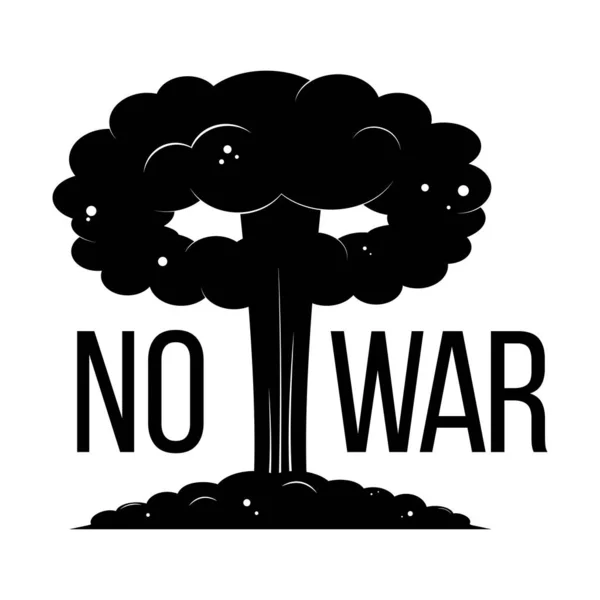 No war. Nuclear mushroom bomb. Stop war in Ukraine. Typography. Vector illustration. Say no to war — Stock Vector