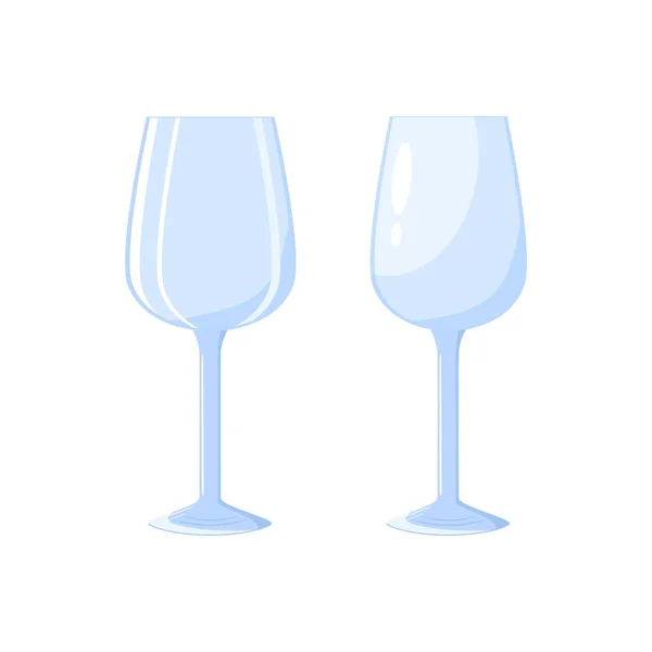 Empty glasses for wine. Vector illustration set — Stock Vector