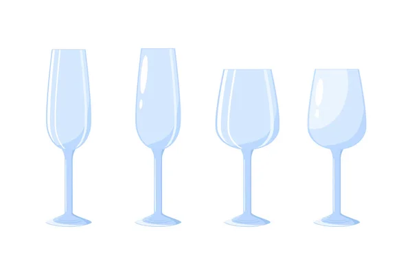 Gläser Für Getränke Alkohol Leere Gläser — Stockvektor
