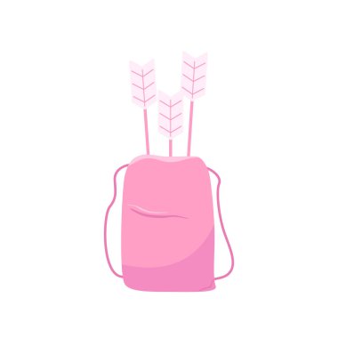 Deri okçuluk çantası ikon çizgi film vektörü. Ok kılıfı. Baş hedef