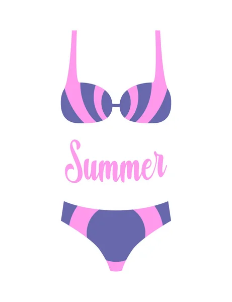 Summer Isolated Fashion Swimsuit Minimalistic Simplified Illustration Vector Swimsuit Beach — Stock Vector