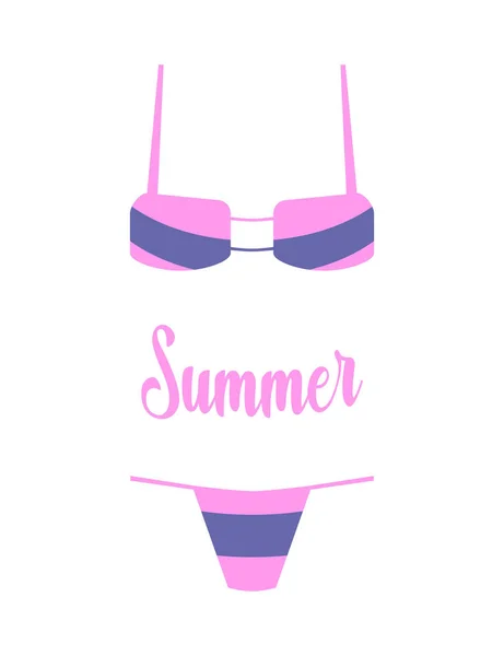 Summer Isolated Fashion Swimsuit Minimalistic Simplified Illustration Vector Swimsuit Beach — ストックベクタ