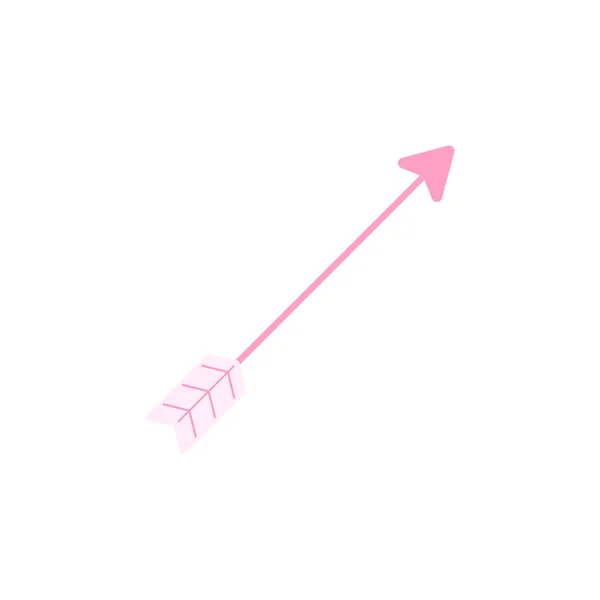 Rózsaszín rajzolt nyíl. Vektor illusztráció. Valentin-nap — Stock Vector