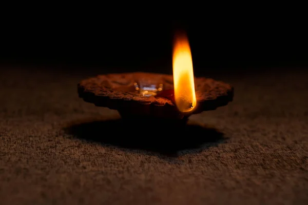 Close Diya Sfondo Nero — Foto Stock