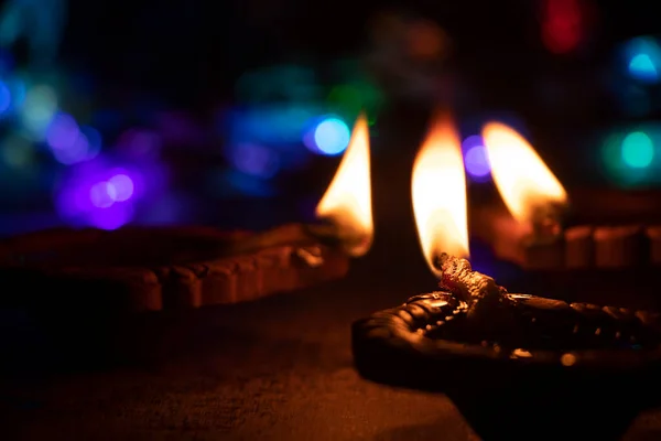 Diwali Işıkları Diyas Gaz Lambaları — Stok fotoğraf