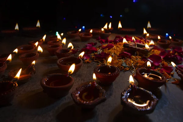 Φώτα Diwali Λάμπες Ελαίου Diyas — Φωτογραφία Αρχείου