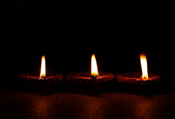 Diwali Světla Diyas Olejové Lampy — Stock fotografie