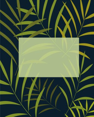 Avuç içleri pürüzsüz vektör deseni bırakıyor. Minimum çiçekli arka plan. Egzotik tropikal bitki yaprağı çizimi. Yaz orman baskısı. Boya çizgilerinde palmiye yaprakları. Yüksek kaliteli illüstrasyon