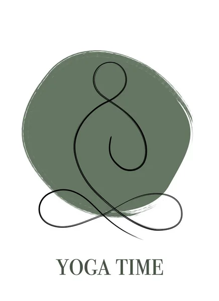 Minimalistic Meditation Logo Woman Sitting Lotus Pose Yoga Simple Illustrations — Stock fotografie