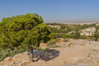 Akropolis tepesinden Atina, Yunanistan şehrine manzara.