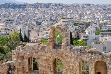 Akropolis tepesindeki tapınak kalıntıları, Atina, Yunanistan