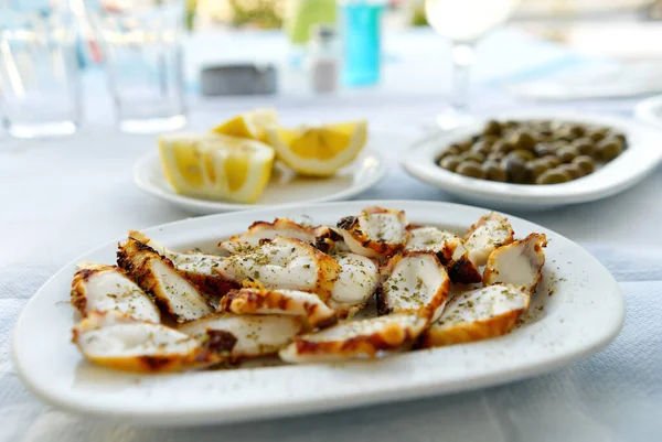 Octopus Dish Greece Restaurant Close — Foto Stock