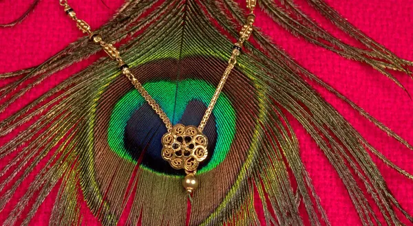 Mangalsutra Collar Oro Para Llevar Por Una Mujer Hindú Casada —  Fotos de Stock