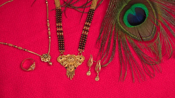 Mangalsutra Collar Oro Para Llevar Por Una Mujer Hindú Casada —  Fotos de Stock