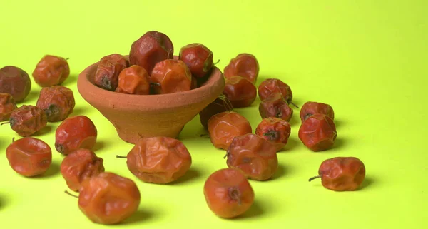Ceramic Bowl Indian Jujubes Bers Berries Grown Wild Nature Jungle — Stockfoto