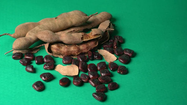 Dry green pigeon, the pigeon peas on green background, Toor Dal.