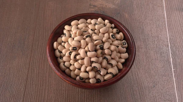 Bowl Uncooked Black Eyed Peas Health Food Concept — Stock Photo, Image