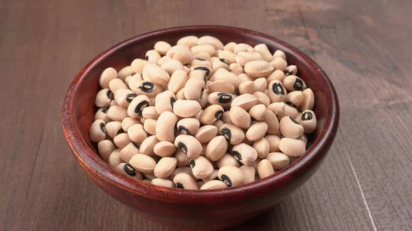 Bowl Uncooked Black Eyed Peas Health Food Concept — Stock Photo, Image