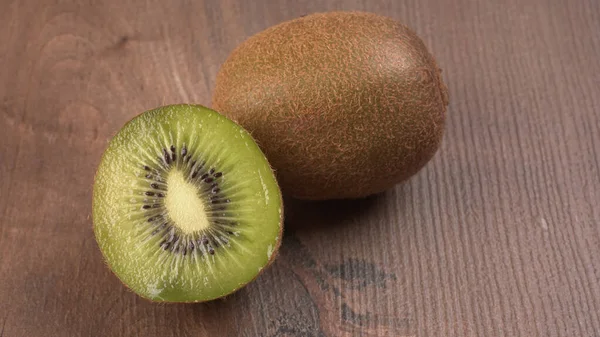 Kiwi Fruits Wooden Background Copy Space Concept Healthy Food Tropical — Fotografia de Stock