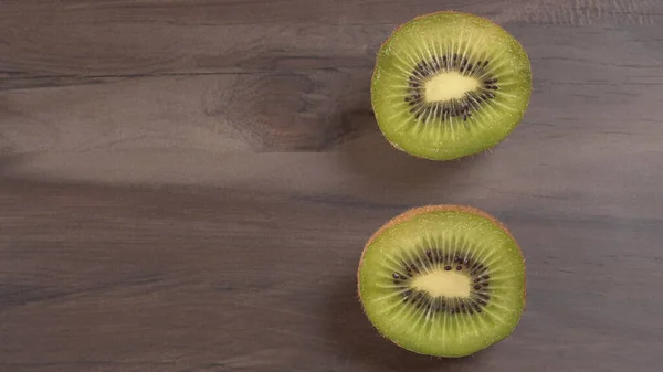 Kiwi Fruits Wooden Background Copy Space Concept Healthy Food Tropical — Fotografia de Stock