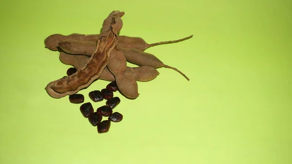 Dried Beans Bean Pods Green Background —  Fotos de Stock