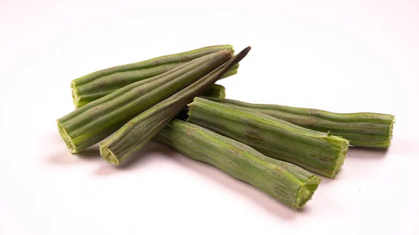 Moringa Closeup Shot Some Peeled Pieces Drumsticks Drumsticks Moringa Healthy — Stock Photo, Image