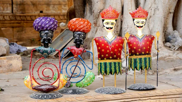 India Luglio 2019 Mostra Marionette Bambole Artigianali Con Costumi Tradizionali — Foto Stock