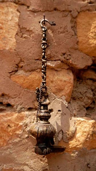 Lantern Stone Wall Old Indian Street — Stock Photo, Image