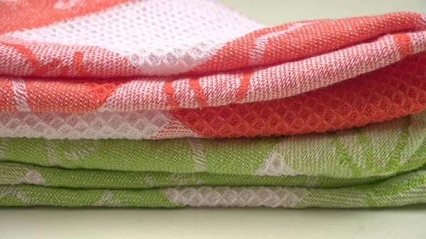 Serviettes Coton Peshtemal Bain Turc Textile Plié Belles Couleurs Vives — Photo