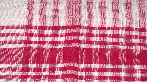 Red White Checkered Turkish Towel White Background — Stock Photo, Image
