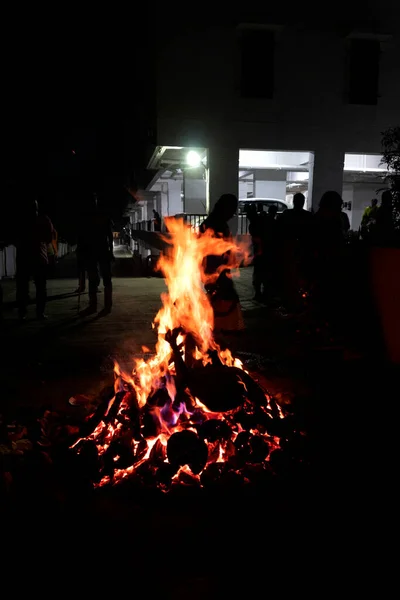 Индия Марта 2022 Года Индуистские Преданные Проводят Священные Ритуалы Вокруг — стоковое фото