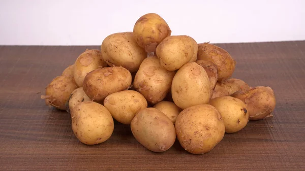 Pilha Batatas Cruas Para Cozinhar Tiro Close — Fotografia de Stock