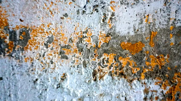 Gros Plan Mur Avec Des Restes Peinture Des Annonces Papier — Photo