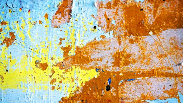 Closeup Wall Leftover Paint Paper Ads Colorful Abstract Background — Stock Photo, Image