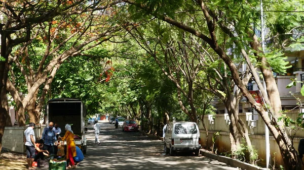 India 08Th Mey 2020 Volk Staat Overdag Straat Met Groentemarkt — Stockfoto