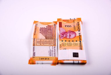 Hindistan Rupisi Yığını beyaz arkaplanda izole