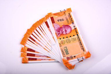 Hindistan Rupisi Yığını beyaz arkaplanda izole