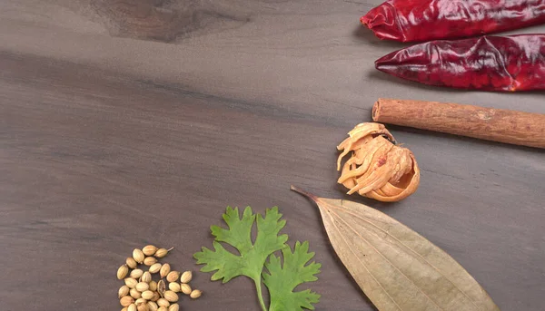 Kuru kişniş tohumları ve yeşil taze kişniş yaprakları Asya mutfağında ünlü baharatlar..