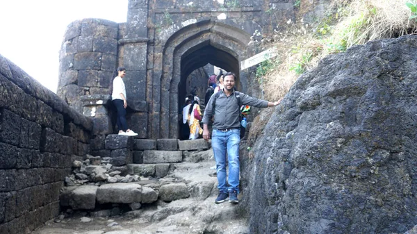 2021 December Pune Maharashtra Emberek Lohagad Erődjében Található Lonavala Maharashtra — Stock Fotó