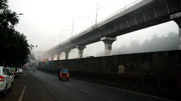 View Bridge Road Foggy Time — Stok fotoğraf