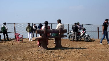 Border on mountain hill in India