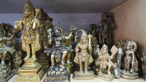 Уличный Магазин Статуй Индийских Идолов Ручной Работы Ежегодной Сельской Ярмарке — стоковое фото