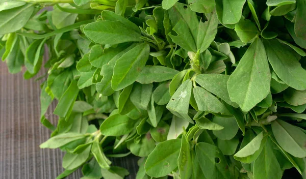 Ahşap arka planda bir sürü taze yeşillik. Vejetaryen gıda yaşam tarzı konsepti, alanı kopyala.