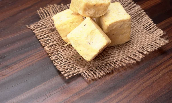 Patisa Oder Soan Papdi Ist Eine Beliebte Indische Würfelform Flockiges — Stockfoto