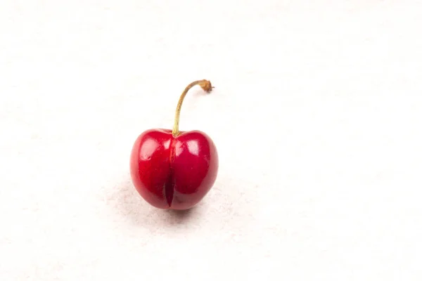 Closeup Ripe Cherry Isolated White Background — Stock Photo, Image
