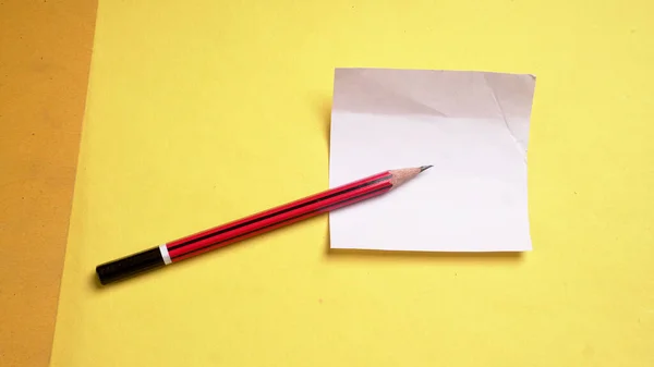 Pencil Blank Paper Bright Background Closeup — ストック写真